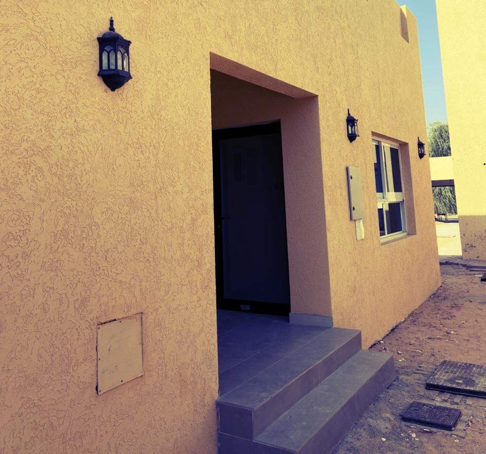 Completed villa service block exterior in Al Warqaa, Dubai